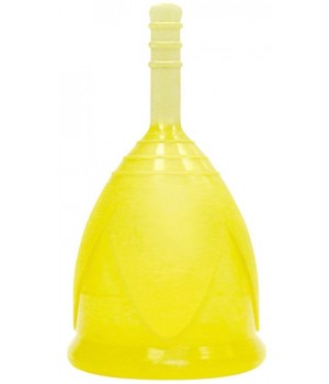 Желтая менструальная чаша размера S..