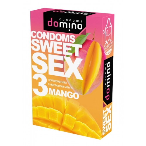 Презервативы для орального секса DOMINO Sweet Sex с ароматом манго - 3 шт. (Domino DOMINO Sweet Sex Mango №3)