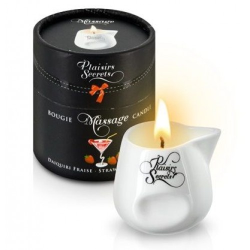 Массажная свеча с ароматом клубничного дайкири Bougie de Massage Daikiri Fraise - 80 мл. (Plaisir Secret 826036)