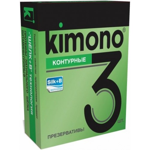 Контурные презервативы KIMONO - 3 шт. (Kimono Kimono контурные №3)