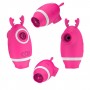 Розовый клиторальный вибромассажер с рожками (A-LOVING 2049-3)