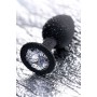 Черная анальная втулка с прозрачным стразом - 7,2 см. (POPO Pleasure 731438)