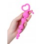 Розовая силиконовая анальная цепочка Sweety - 18,5 см. (ToyFa 356001)
