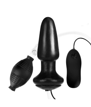 Надувная вибрирующая анальная пробка  Inflatable Vibrating Butt Plug - 10,2 см.