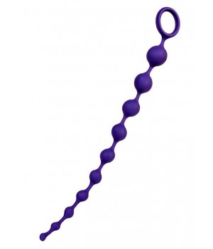 Фиолетовая силиконовая анальная цепочка Grape - 35 см...