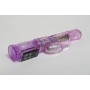 Фиолетовый силиконовый вибратор с подвижной головкой в пупырышках - 21 см. (4sexdreaM 47104-1)