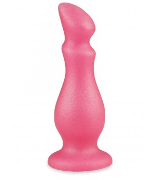 Розовая фигурная анальная пробка - 14 см...