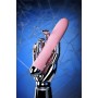 Розовый силиконовый вибратор с функцией нагрева и пульсирующими шариками FAHRENHEIT - 19 см. (ToyFa 796005)