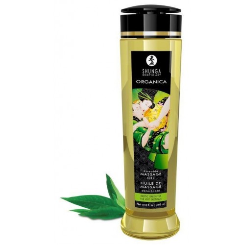 Массажное масло Organica с ароматом зеленого чая - 240 мл.  (Shunga 1311)
