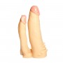 Анально-вагинальная насадка-фаллоимитатор с шипами для трусиков с плугом Харнесс №11 - 17 см. (Джага-Джага 203-11 BX DD)