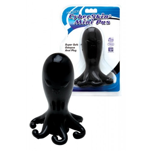 Черная  анальная втулка в виде осьминога - 15 см. (Dream Toys 20332)