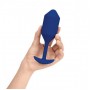 Синяя пробка для ношения с вибрацией Snug Plug 4 - 14 см. (b-Vibe BV-015-NAV)