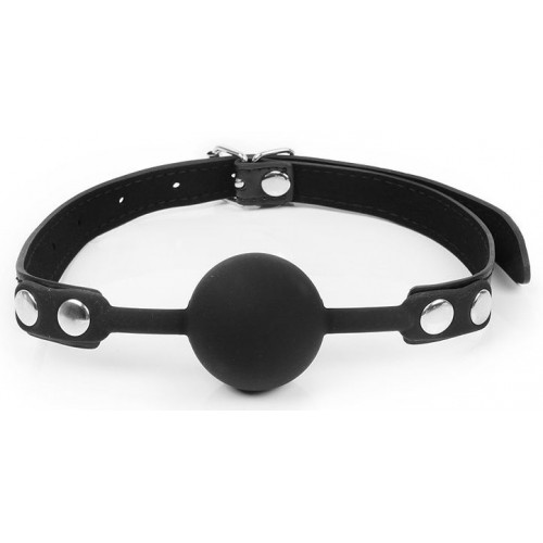 Черный кляп-шарик с регулируемым ремешком (Bior toys NTB-80536)