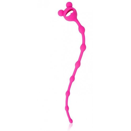 Розовая анальная цепочка-елочка - 23 см. (Bior toys CSM-23025)