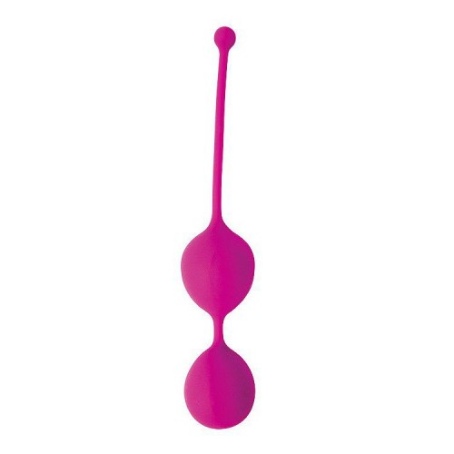 Ярко-розовые двойные вагинальные шарики Cosmo с хвостиком для извлечения (Bior toys CSM-23007-16)