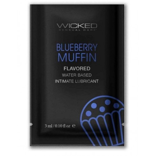 Лубрикант на водной основе с ароматом черничного маффина Wicked Aqua Blueberry Muffin - 3 мл. (Wicked SAM90450)