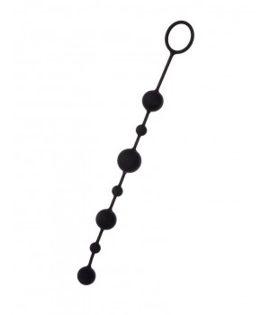 Черная анальная цепочка A-toys с шариками - 35,9 см...