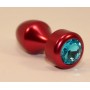 Красная анальная пробка с голубым кристаллом - 7,8 см. (4sexdreaM 47441-1)