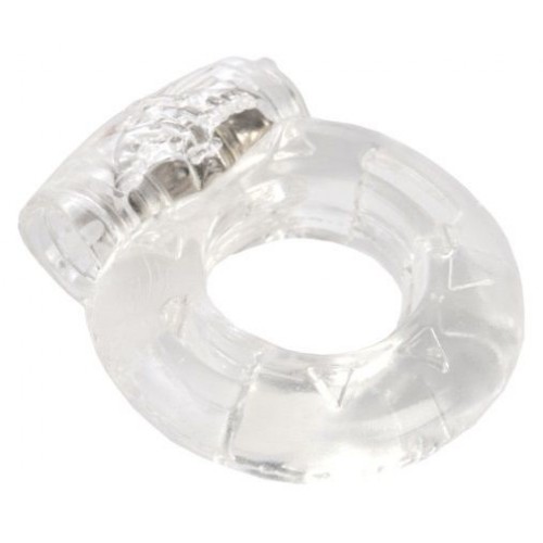 Толстое прозрачное эрекционное кольцо с вибратором (Toyfa Basic 818034-1)