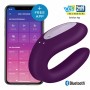 Фиолетовый вибратор для пар Double Joy с управлением через приложение (Satisfyer 4002408)