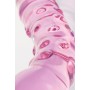 Двусторонний розовый фаллос с рёбрами и точками - 20,5 см. (Sexus 912026)