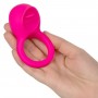Ярко-розовое эрекционное кольцо Silicone Rechargeable Teasing Tongue Enhancer (California Exotic Novelties SE-1841-70-3)