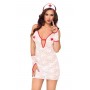 Ажурный костюм медсестры: сорочка, трусики-стринг, перчатки и чепчик