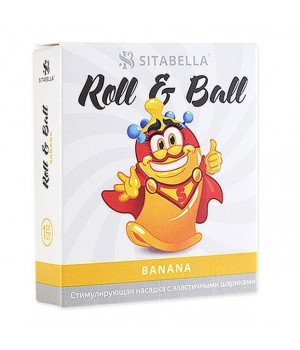 Стимулирующий презерватив-насадка Roll   Ball Banana..