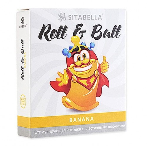 Стимулирующий презерватив-насадка Roll   Ball Banana (Sitabella 1424)