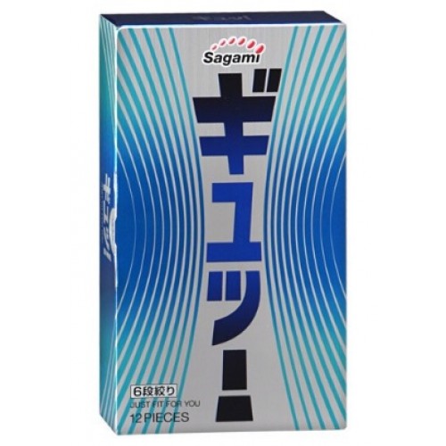 Фиолетовые презервативы Sagami 6 FIT V с волнообразной текстурой - 12 шт. (Sagami Sagami  6 FIT V №12)