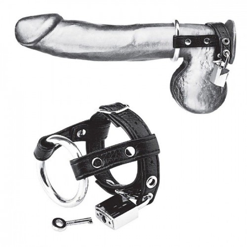 Утяжка на пенис на замочке Duo Cock And Ball Lock (BlueLine BLM3050)