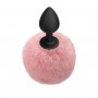 Черная анальная пробка с розовым пушистым хвостиком Fluffy (Lola Games 4017-02lola)