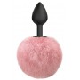 Черная анальная пробка с розовым пушистым хвостиком Fluffy (Lola Games 4017-02lola)