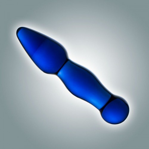 Синий анальный стимулятор из стекла - 13 см. (Rubber Tech Ltd 0073 BX DD)