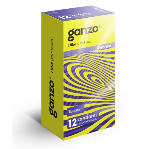 Тонкие презервативы для большей чувствительности Ganzo Sence - 12 шт. (Ganzo Ganzo Sence №12)