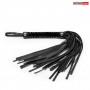 Черная гладкая плеть-флоггер с ручкой - 40 см. (Bior toys NTB-80524)