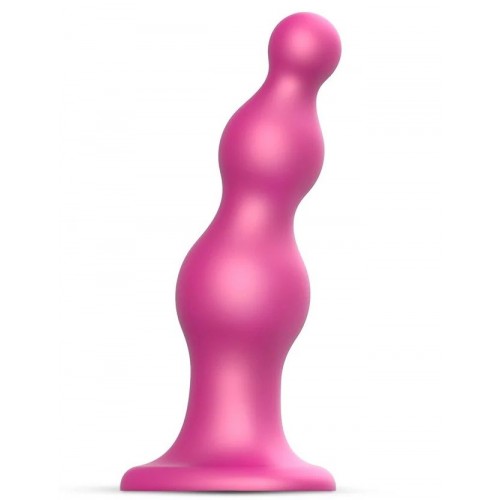Розовая насадка Strap-On-Me Dildo Plug Beads size S (Strap-on-me 6016572)