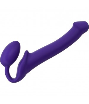 Фиолетовый безремневой страпон Silicone Bendable Strap-..