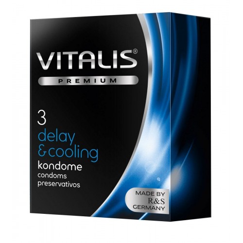 Презервативы VITALIS PREMIUM delay   cooling с охлаждающим эффектом - 3 шт. (Vitalis VITALIS PREMIUM №3 delay   cooling)