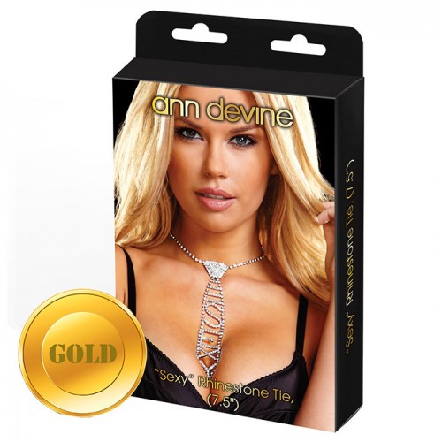 Золотистый галстук из кристаллов SEXY (Ann Devine DIA-4-GLD)