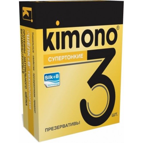 Супертонкие презервативы KIMONO - 3 шт. (Kimono Kimono супертонкие №3)