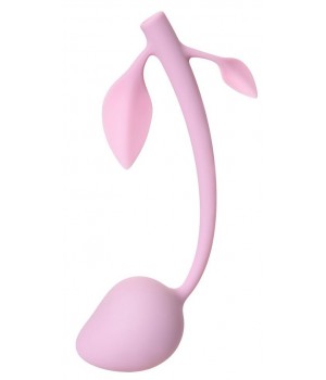 Розовый силиконовый вагинальный шарик с лепесточками..