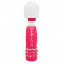Розово-белый жезловый мини-вибратор с кристаллами Mini Massager Neon Edition (Bodywand BW120)