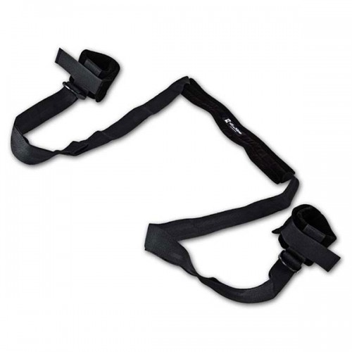 Черная поддержка с подкладкой для комфорта шеи с манжетами на лодыжки (Lux Fetish LF1332)