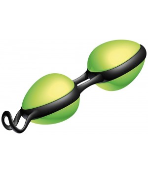 Зелёные вагинальные шарики на чёрной сцепке Joyballs Secret