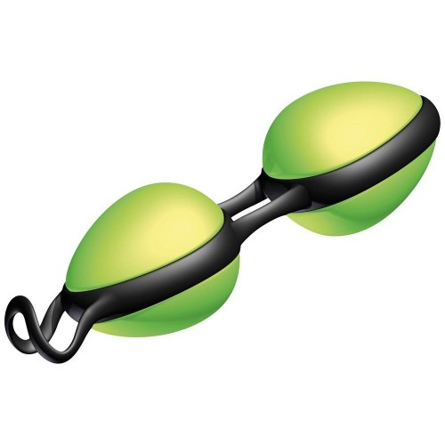 Зелёные вагинальные шарики на чёрной сцепке Joyballs Secret (Joy Division 15006)