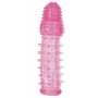 Закрытая насадка розового цвета с шипами и точками - 13,5 см. (Toyfa Basic 888005-3)