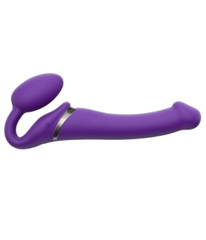 Фиолетовый безремневой вибрострапон Vibrating Bendable ..