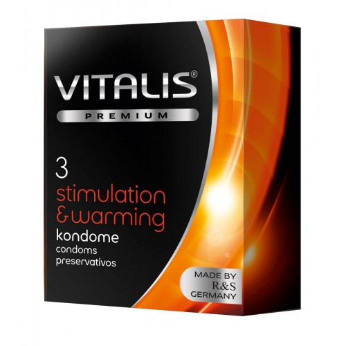 Презервативы VITALIS PREMIUM stimulation   warming с согревающим эффектом - 3 шт. (Vitalis VITALIS PREMIUM №3 stimulation   warming)