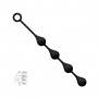 Чёрная анальная цепочка из 4 каплевидных шариков - 34 см. (Rubber Tech Ltd 3650-04 BX DD)